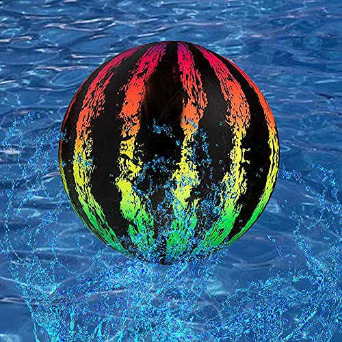Morofme Watermelon Inflatable Swimming Pool Ball, Underwater Bouncing Ball, Water Balls with Adapter Pump, BeachBall Pool Toys for Passing Buoying Dribbling Diving for Teens Adults (Colorful)