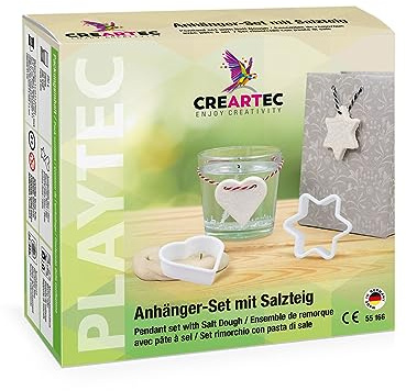 CREARTEC Kreativ-Set Salzteig Herz Stern Anhänger Bastelset 13 Teile