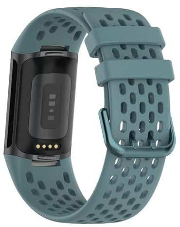 Vaporly UK Replacement Watch Strap for Fitbit Charge 5 or Charge 6 Band with Collapse Buckle Sports Mesh Breathable Silicone Wristband (Midnight Blue)