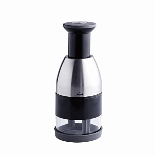 Lacor - 62819 - Picadora Manual Press, Picadora Verduras, Picadora de Alimentos, Recipiente Transparente libre de BPA, Fácil de Usar y Limpiar, Cuchillas de Acero Inoxidable