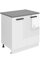 Belini Unterschrank Küche, Küchenunterschrank 80 cm Breite. SD Küchenunterschrank mit Arbeitsplatte. Küchenschrank mit 2 Türen, Weiß Hochglanz