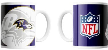 Baltimore Ravens NFL Tasse Becher Kaffeetasse Mug ** Shadow Logo and Shield ** 330 ml
