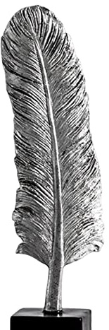 Duiaynke Harz Feder Statue Kreative Feder Tischplatte Statue Home Schrank Dekoration Freunde Familie Geburtstag Geschenk Dekor (Argent)
