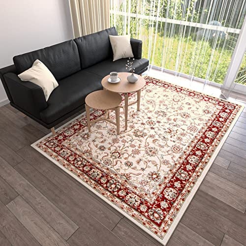 Mazovia Orientalisch Teppich - Traditioneller Teppich für Wohnzimmer, Esszimmer - Orient Teppiche Ornament - ÖKO-TEX Wohnzimmerteppich Rot Creme - 180 x 250 cm