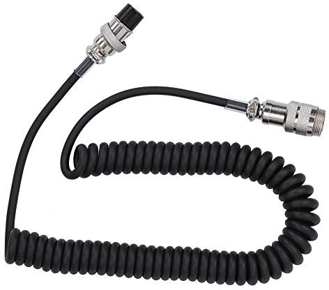 8-Pin Coiled Microphone Extension Cable Male to Female, Compatible with Transceivers and Radio Equipment, Wired 60cm Cord