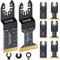 HSYFUNA 8 tlg Multitool Sägeblätter,Multitool Sägeblätter Metall zum Schneiden von Metall,Holznägeln,Schrauben Universal Schnellwechsel Oszillierende Sägeblätter,Für Fein,Dewalt,Bosch,Black&Decker