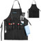 HODRANT Grembiule per Barbecue, Grembiuli da Cucina per Uomo con Tasche e Orlo a Fessura, Grembiule da Cucina con Cinturini Regolabili per Collo e Vita per Uomo e Donna (Solo Grembiule)