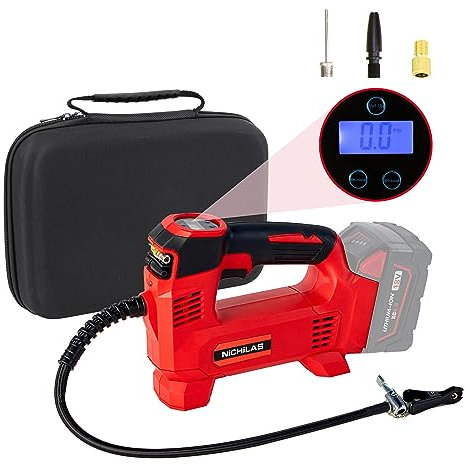 Nichilas Milwaukee M18 - Compressore d'aria portatile per auto, con schermo LCD, impostazione del valore fisso, per auto, moto, biciclette, palloni (senza batteria)