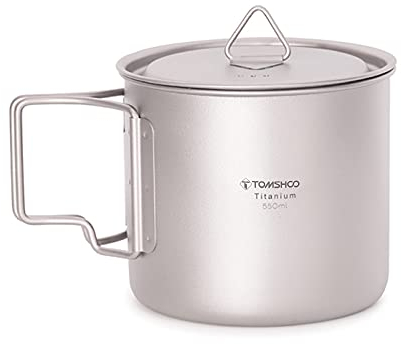 HUIOP Ultralight Titanium Cup Outdoor Portable Camping Picnic Water Cup Mug with Foldable Handle 300ml/350ml/420ml/450ml/550ml/650ml/750ml,titanium water cup