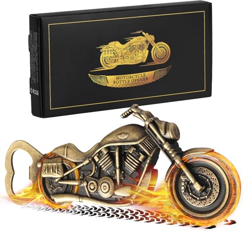 LOHAME Motorradöffner Vintage Motorrad Bier Flaschenöffner Einzigartiges Biergeschenk mit Geschenkbox Vatertagsgeschenk Motorrad Geschenke für Männer ihn Opa Papa Vater Freund Vatertag Oktoberfest