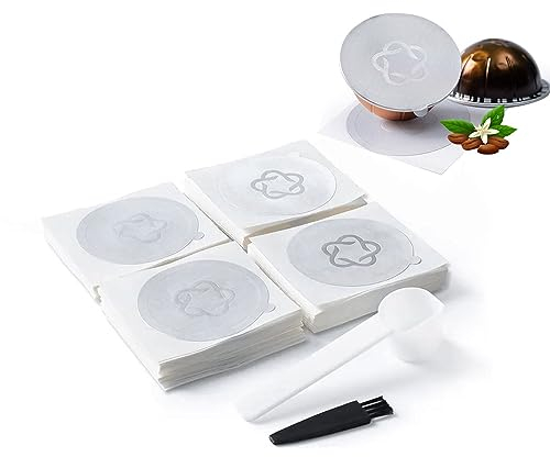 HAILASRE Aluminum Foli Lids for Nespresso Vertuo Reusable Coffee Capsule,100pcs 62mm Coffee Pods Seal Lids Vertuoline Refillable Pod Stickers Seals