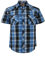 COEVALS CLUB Mens Shirts Short Sleeve Casual Push Button Plaid Suit Regular Fit Western Cowboy Pearl Snap Two Pockets Work Derss Button Up Shirts (Bule Black #4 2XL)