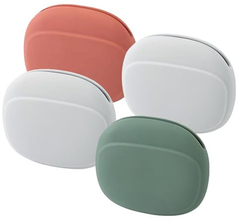 ROYUEXT 4 Pcs Earphone Case small Headphone Case Silicone Earbuds Case Compact Headphone Pouch Lightweight Headset Case Bag Cable Organiser Bags for Headphones Earphone USB Cable (Grey+Green+Red)