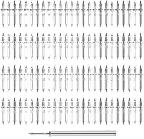100Pcs Double-Head Skirting Thread Seamless Nail Skirting Line Without Marks Nail Invisible Screws & Nail-Specific Sleeve Tool Seamless Skirting Thread Nails with Solid Wood Baseboard