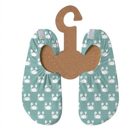 Slipstop Kinder Strandschuhe Anti Rutsch Ballett Schuhe Schwimmschuhe Urlaub Badeschuhe Pool Unisex Mint/weiße Krabben Clamps, Größe 21-23