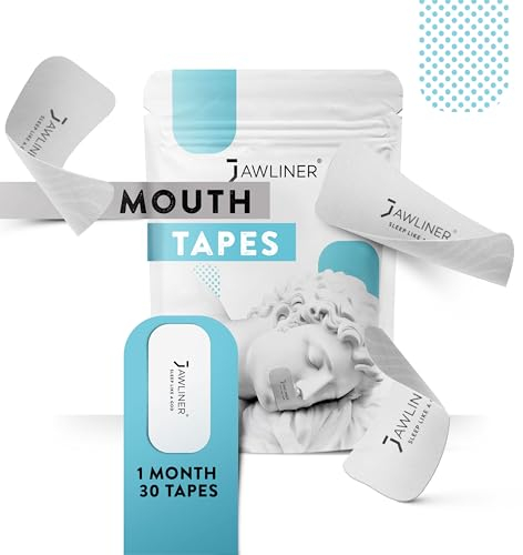 JAWLINER Mouth Tape - 30x Mundpflaster gegen Schnarchen - Easy Anti-Schnarch-Lösung - Schnarchstopper aus DE - Mouth Tape for Sleeping (30 Tapes / 1 Monate)
