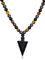 GEHECRST Edelstein Kette Herren Pfeil Anhänger Halskette Obsidian Heilsteine Kette Kristall Halskette Glückskette Amulett Herren Geschenk Schmuck