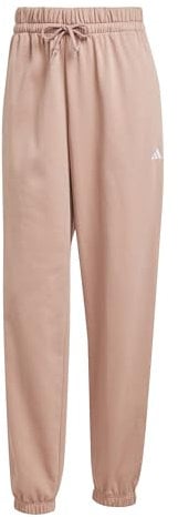 adidas Women's Essentials Small Logo French Terry Cuffed Pants, Warm Clay/White, L