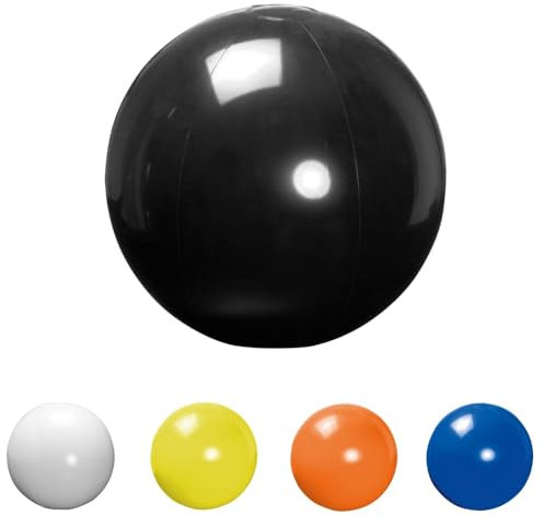 ANTEVIA Matériaux ANTEVIA - Ballon de plage gonflable ø40cm | PLUS DE 10 MODÈLES | Volley Jeux Enfant Piscine | Matière: PVC |Couleur : noir (Magno noir)