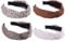Elegantes Haarband mit Leopardenmuster, breites Haarband für Damen, modisch, breit, geknotet, Reise-Haarband, rutschfestes Haarband, Set mit 4 Haarbändern für Damen, Freizeitkleidung