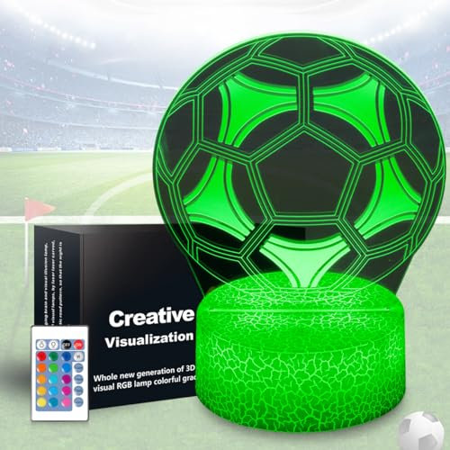 JHXLAMP Fußball-Geschenke für Sport-Fan, Fußball-Nachtlicht, 16 Farbe ändern Dekoration Lampe mit Fernbedienung & Touch, Geschenke für Weihnachten Valentinstag Geburtstag für Jungen Mädchen