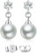 Ohrringe Silber 925 Perlen Hängend: JSNOM Schmuck Ohrhänger mit 3A Zirkonia, Geburtstag Valentinstag Weihnachten Geschenke für Freundin Mutter Frau Tochter Frauen Damen