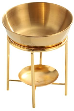 Metal Essential Oil Burner Diffuser Essential Oil Warmer Melt Large Capacity Gold Detachable Tealight Candle Holder es Melt Burner for SPA Holiday Home Bedroom Decoration Valentine