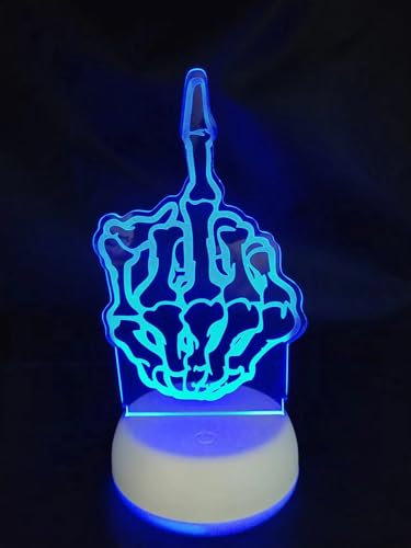 Xdorra Mittelfinger Lampe Spoof Geschenk - 4 Modelle Multi Colores Changing 3D Illusion Nachtlicht mit neuen Basis - Bar Zimmer Dekorationen Geschenke…