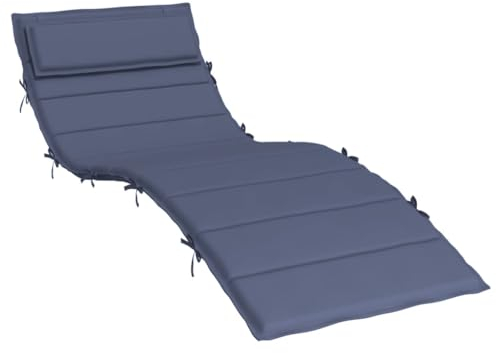vidaXL Sonnenliegen Auflage, Liegenauflage mit Schaumstofffasern, rutschfest Polsterauflage für Gartenliegen Liegestuhl, Marineblau Oxford-Gewebe