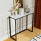 FATIVO Marmo Consolle ingresso Tavolo: 80x30x78,5cm Bianco Tavolo Console Moderno Tavolo da Divano per Soggiorno Corridoio in Pietra Sinterizzata Struttura in Metallo Nero