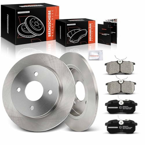 Frankberg 2x Bremsscheiben + 4x Bremsbeläge Hinten Kompatibel mit Fiesta V JD JH 2.0L 2005-2008 Focus DAW DBW 1.4L-2.0L 1998-2004 Replace# 1637969