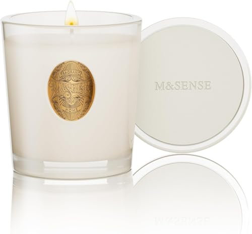M&SENSE Duftkerze Vanille,260g Duftkerzen im Glas Natürliche Soja-Kerze,50 Stunden Brenndauer,Kerzengeschenke für Frauen & Männer,Geschenk Kerze