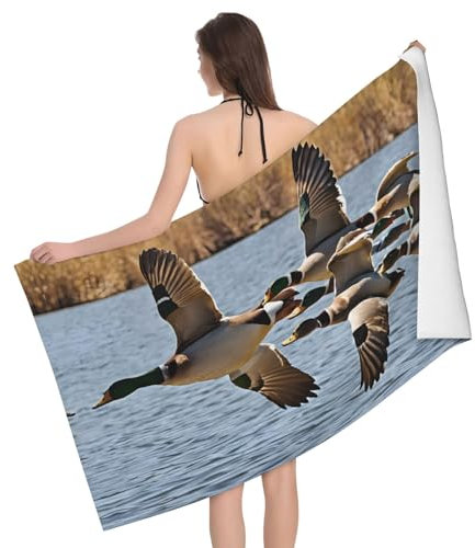 UENFFKDAP Mallard Ducks Mikrofaser-Handtuch, saugfähig, weich und saugfähig, verwendet in Badezimmern, Stränden und Schwimmbädern.