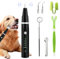 Electric Dog Teeth Cleaning Kit with LED Light & 5 Modes | USB Rechargeable Dental Care Kit | Plaque & Tartar Remover for Dogs/Cats | 12-PCS Pet Tooth Brushing Set with Finger Brush & Scaler