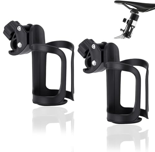 Bettinay 2 PCS Bottle Holder Bike, 360 Degrees Rotation Wheelchair Drinks Water Cup Holders for Bicycles Mountain Bikes Prams