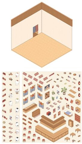 Miniatur-Haus-Aufkleber,Miniatur-Haus-Szenen-Aufkleber | Scrapbook-Hausaufkleber mit -Effekt - Dekorative Aufkleber für Sammelalben, Aufkleber zum Gestalten Ihres eigenen Hauses für Kinder, Aufklebe