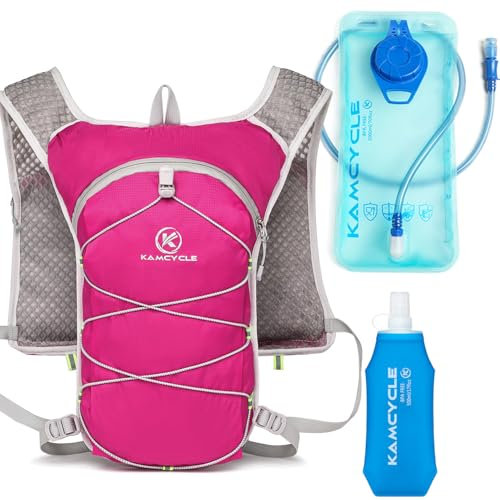 Sac d'hydratation Sac à Dos ultraléger pour la Course à Pied, Running Vest Running Femmes Hommes,s Sac à Dos Course à Pied, Marathon, vélo, Jogging, Trailrunning Sac à Dos (Rose)