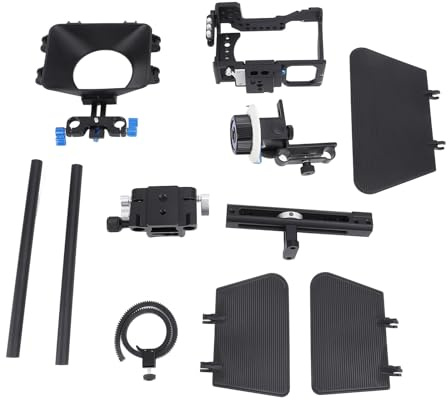 Photography Light Camcorder DSLR Rig Camera Cage with Follow Focus Matte Box for A6300 Camera Aluminium Alloy