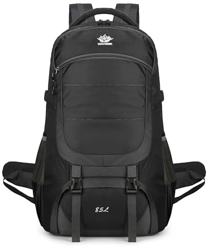 YFREAL 85 l Wanderrucksack, Camping-Rucksack, Jagd-Rucksack für Outdoor, wasserabweisend, taktischer Rucksack für Damen und Herren, Tiefes Blau, Large, Outdoor