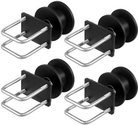 VEVOR Sliding Gate Kit, Rolling Gate Hardware Kit w/H-Shaped Wheel Groove for Cantilever Sliding Gates and Rolling Door, Sliding Gate Rollers w/ 4 Track Wheels, Heavy Duty Sliding Roller,Black