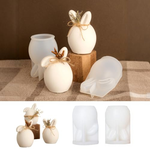 Silikonformen Gießformen Ostern, DIY Hasen Silikonform Ostern, Gießformen Silikon O-stern, Gieß-formen Silikon Frühling, Silikonform Frühling, Gießform F-rühling, für DIY Os-terdeko Handwerk (N)