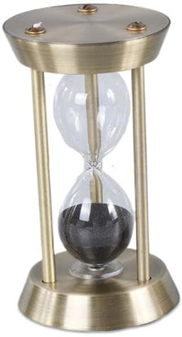 Sandtimer, 4,7 Zoll 10 Minuten Sandtimer, Goldener Sanduhr -Timer mit schwarzem Sand, dekorativer Sanduhr -Timer für Zuhause, Restaurant, Hotel