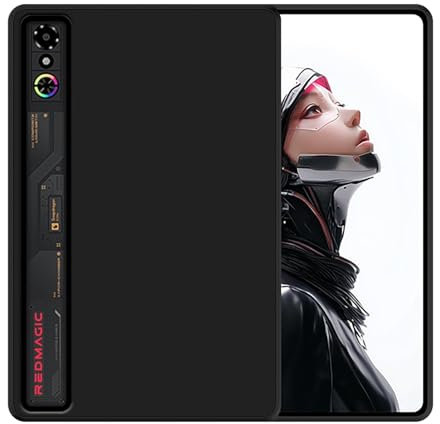GIOPUEY Funda para RedMagic Astra Gaming Tablet, Carcasa Trasera de TPU Suave, Ultraplano, Anti-vibración y Anti-Deslizamiento - Negro
