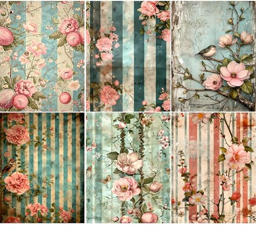Viktorianische Streifen Reispapier, 21 x 27 cm, Decoupage-Papier-Design für Möbel, gemischte Medien, Karten & Handwerk, Decoupage von CRAFT KREATIVELY