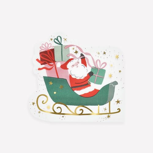 Meri Meri Christmas Paper Napkins (Pack of 16), Thick & Absorbent 3-Ply Paper, Shaped Christmas Napkins Disposable