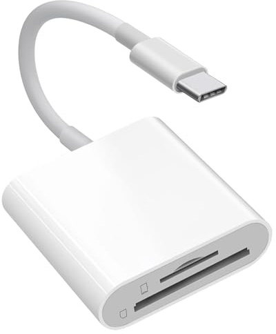 [Apple MFi-Zertifiziert] USB-C-auf-SD-Kartenleser, USB-Typ-C-SD-Kartenadapter mit SD-MicroSD-Speicher, Zwei Steckplätze für iPhone 15 16 17/iPad/MacBook/Mac, Hochgeschwindigkeits-Wildkamera-Viewer