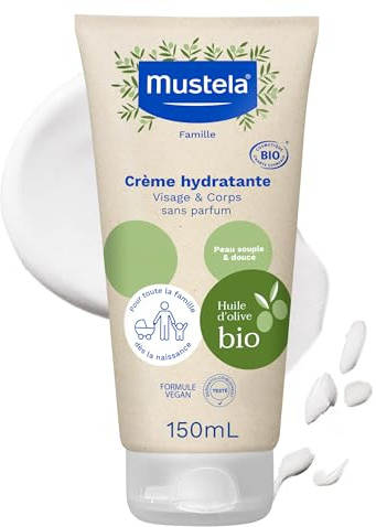 Mustela Crème Hydratante Bébé Visage et Corps Bio Peaux Sensibles 150ml
