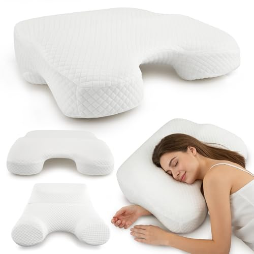 Cuscino ergonomico Cervical per dormienti laterali, schienale e cuscino di posizionamento laterale con foro, cuscino di memoria a forma di collo e spalle, cuscino di memoria a forma di cuscino di