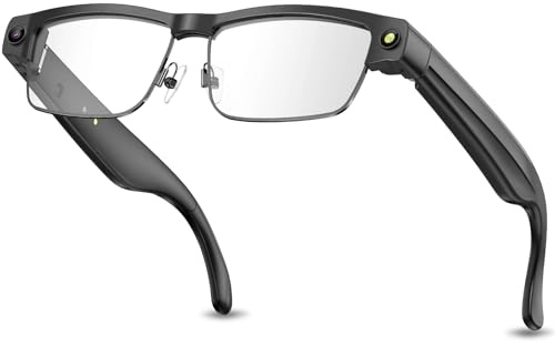 Intelligente smart brille mit HD-Kamera 1080P-Videoaufnahme, AI，ChatGPT, Open-Ear-Audio, Musik & Anrufe, ANC-Mikrofon, WLAN, Echtzeit-Übersetzung, UV-Schutz Modische Smart Glasses für Damen & Herren