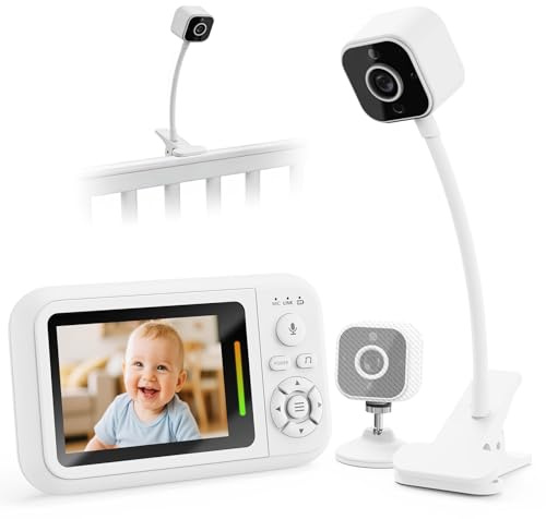 NUOTUN Babyphone mit Kamera Ohne WLAN, Tragbares Baby Kamera mit Halterung